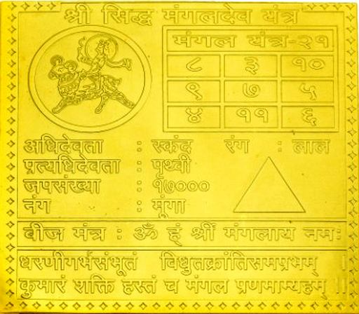 Mangal Yantra Card